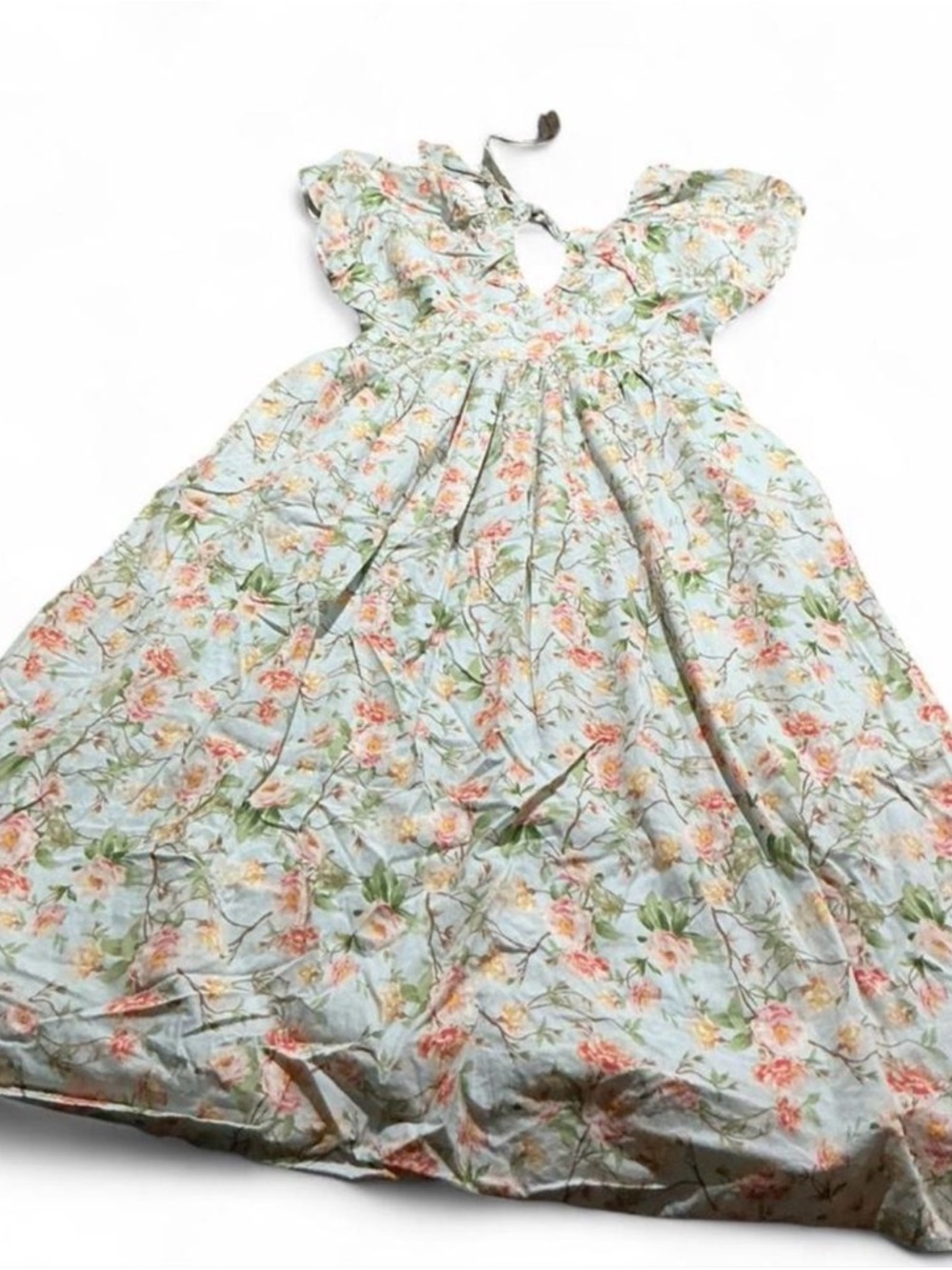 Society Social x Crown & Ivy Floral Maxi Dress Light Blue & Pink Sz 6 Spring
